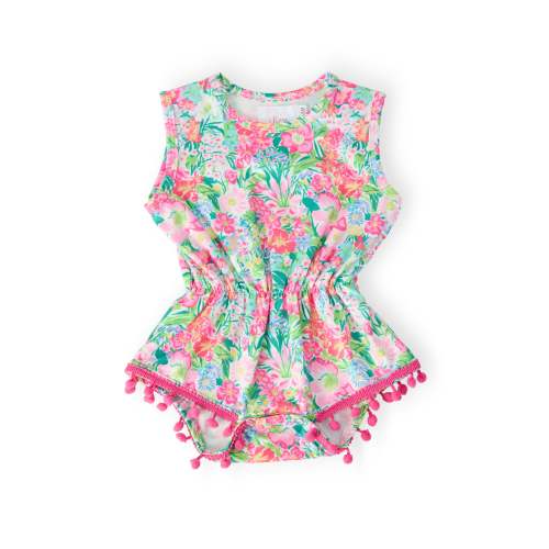 Preppy Petals Pom Pom Romper