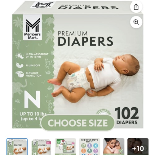 Member's Mark Premium Baby Diapers, Sizes Newborn - 8 - Samsclub.com