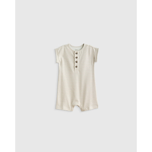100% Organic Cotton Romper in Dove Stripe