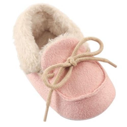 Luvable Friends Toddler Girls Moccasin Shoes, Pink, 12-18 Months