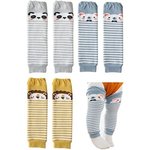 Suxgumoe 3 Pairs Baby Leg Warmers for Newborn, Crawling Knee Pads Socks for Infant Toddler Boy Girl