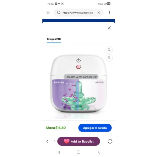 Munchkin® Mini Portable UV-C Pacifier and Bottle Nipple Sanitizer, Keep Clean, White