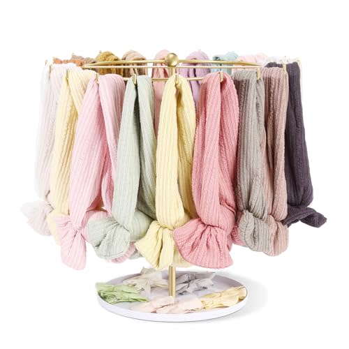 POVETIRE Baby Headband Holder Hair Bow Organizer for Girls,Metal Hair Ties Display Nylon Hairband Storage Head Wrap Stand Accessories Organizer for Newborn Infant Toddler