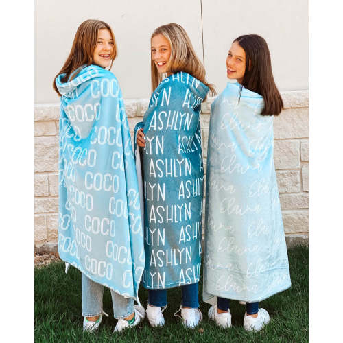 Custom Solid Color & Font Personalized Toddler Blanket