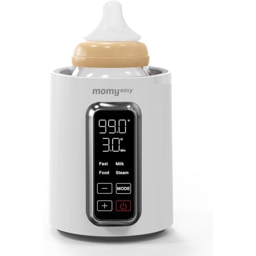 MOMYEASY Fast 2-Minute Baby Bottle Warmer - Steam Heating for Breastmilk & Formula, Fits All Bottles, Precise Temp Control with Timer, Auto Shut-Off
