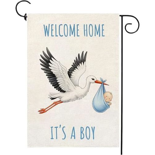 Welcome Home It's A Boy Garden Flag 12 X 18 Inch Double Sided For Yard Farmhouse Outside Decorations