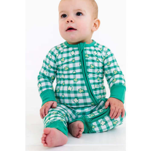 Lucky Gingham Zipper Romper