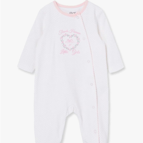 Little Me Clothes for Baby Girls' 100% Cotton Scratch-Free Tag Footie Sleeper