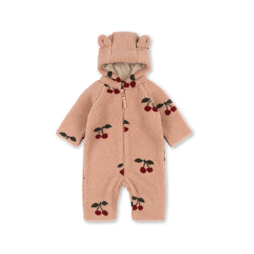Jody Fleece Cherry Teddy Onesie -Konges Slojd