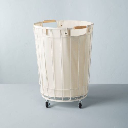 Wire & Fabric Laundry Hamper Sour Cream - Hearth & Hand™ with Magnolia