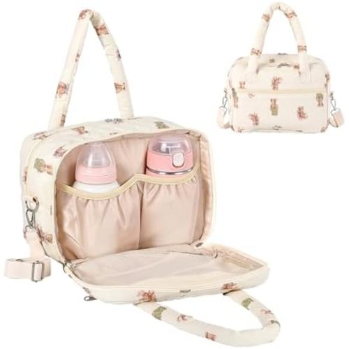 Wearable Breast Pump Bag - Portable Pumping Bag With Cooler Compartment Compatible With Momcozy,Cotton Quilted Breast Pump Carrying Case for Nursing & Working Moms
