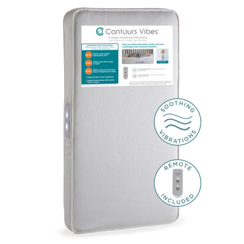 Contours Vibes 2-Stage Soothing Vibrations Breathable Waterproof Baby Crib Mattress & Toddler Bed Mattress, GREENGUARD Gold Certified, 52" x 28" & Reviews | Wayfair