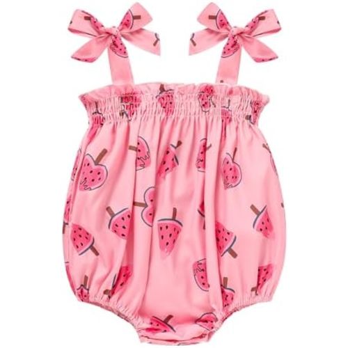 Baby Girl Summer Clothes Newborn Girl Outfits Cute Strap Baby Girl Romper Jumpsuit Infant Floral One Piece Bodysuit