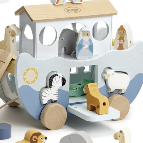 Wooden Noah's Ark Toy for Montessori Learning