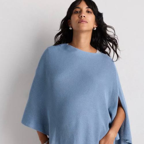 Lightweight Cotton Cashmere Nursing Shawl in Mountain Spring Blue