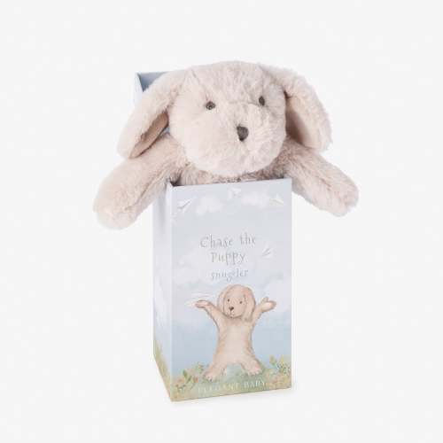 Chase the Puppy Snuggler Plush Security Blanket w/ Gift Box – Elegant Baby