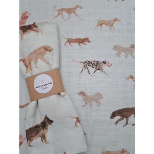 Dogs Galore Muslin Square