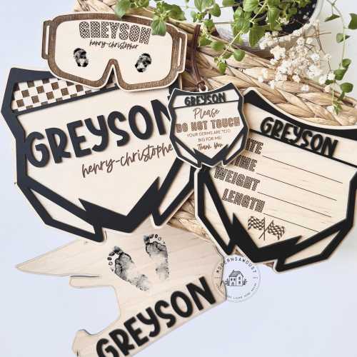 Personalized Motocross Birth Stats Sign: Baby Name Hospital Keepsake