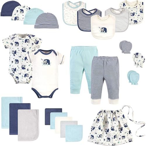 Touched by Nature Unisex Baby Organic Cotton Layette Set and Giftset