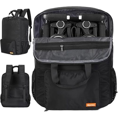 Mactso Stroller Travel Bag Compatible with GB Pockit Air Plus All Terrain and GB Pockit + All City, Lightweight Stroller Travel Backpack for Airplane (Black, L)