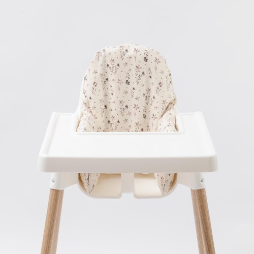 Wipeable Cushion Cover for IKEA Antilop Highchair - Brown Wildflowers