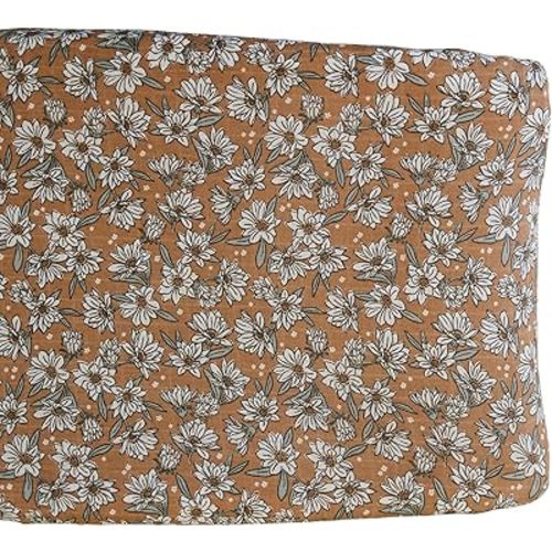 Mebie Baby Changing Pad Cover, Magnolia, 100% Muslin Cotton Changing Table Pad Cover for Baby Boy and Girl, Designer Nursery Decor Covers, Diaper Changing Pad Cover for Changing Station