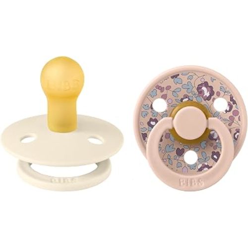 BIBS x Liberty Colour Pacifier, 0-6 Months, 2-Pack, Round, Eloise Blush