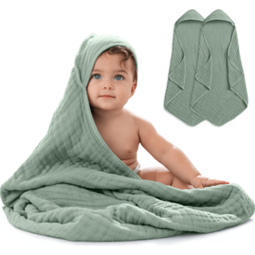 Hooded Baby Towels - 6 Layers, Pack of 2