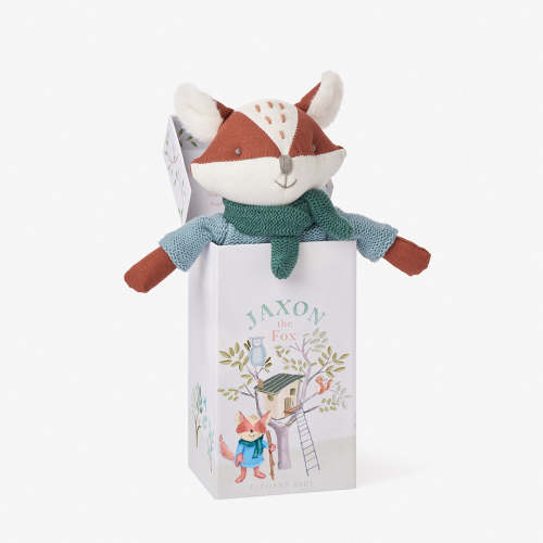 10" Jaxon the Fox Linen Toy Boxed – Elegant Baby