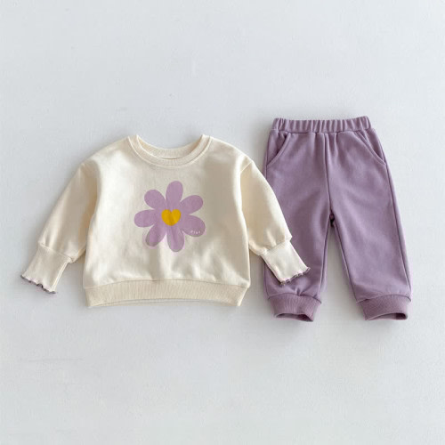Baby 2-Piece Purple Flower Heart Set