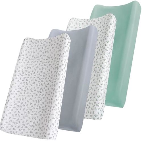Changing Pad Cover 4-Pack, 32"x16", Polyester, Multi-Color | Soft Polyester Fabric, Breathable Material, Snug Elastic Fit, Machine Washable, Fits 32"x16" Changing Pads