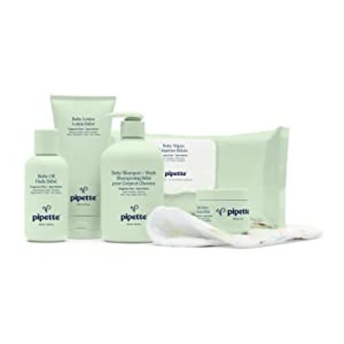 Amazon.com: Pipette Baby Essentials Kit - Gender Neutral Baby Gift Set, Hypoallergenic, Petroleum & Fragrance Free, Natural Hydrating Plant-Derived Squalane, 6-Pieces : Baby