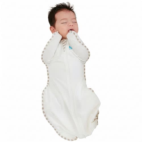Love to Dream Swaddle UP, Organic Cotton, Baby Sleep Sack, Self-Soothing Swaddles for Newborns, Get Longer Sleep, Secure Fit Helps Calm Startle Reflex, Newborn Essentials for Baby, Cream