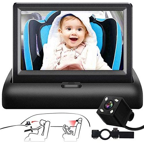 Baby Car Mirror, Car Seat Mirror with Night Vision, Safely Monitor Infant Child in Rear Facing Car Seat with Wide Clear View, Easily Observe the Baby's Move