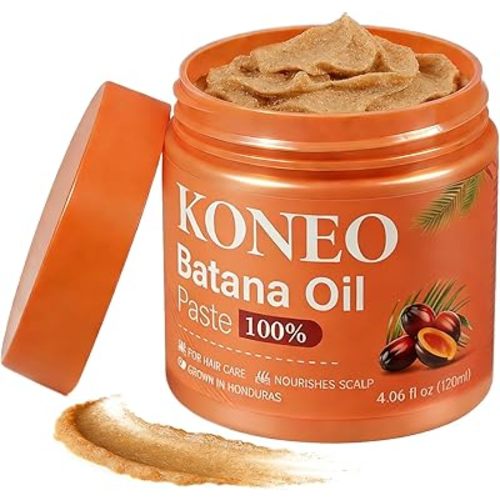 KONEO Hair Growth Cream for 100% Pure Batana Oil - Raw Batana Oil Paste from Honduras, Enhances Hair Thickness & Shine, Reduces Breakage and Hair Loss, Nourishment For All Hair Types - 4.06 fl oz
