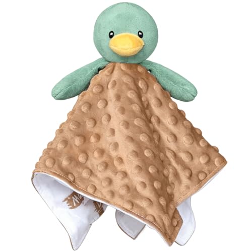 BORITAR Baby Security Blanket Soft Baby Lovey Unisex Lovey Shower Gifts for Newborn Boys and Girls Snuggle Toy Mallard Duck Stuffed Animal Green 14 Inch