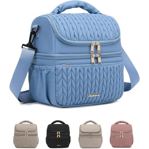 Breastmilk Cooler Bag - Large Capacity 12L & 10-Hour Insulated Bottle Cooler Bag with Detachable Divider for Tall Baby Bottles | Dual Deck Lunch Box for Women | Breast Pump Bags for Work