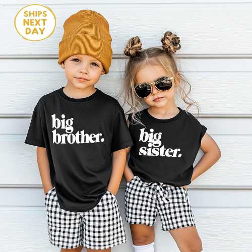 Big Brother Big Sister Shirts | Sibling Shirt Set | Pregnancy Announcement Shirts | Kids Family Photo Shirts