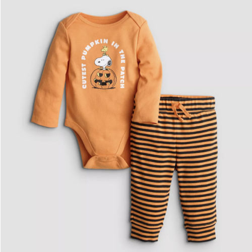 Baby Jumping Beans® 2-Piece Long Sleeve Snoopy Halloween Bodysuit & Pants Set 0-3 Months