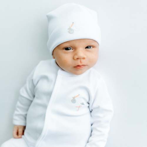 Vintage Stork Footie - White