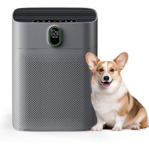 HEATDAZ HEPA Air Purifier for Home Large Room - Perfect Christmas Gift, Double-sided Air Inlet Technology, Dark Grey Air Purifier for Holiday Wellness