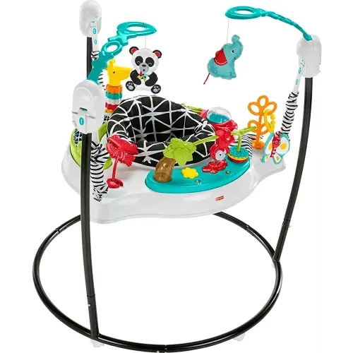 Fisher-Price Baby Bouncer Animal Wonders Jumperoo Activity Center With Music Lights Sounds And Developmental Toys
