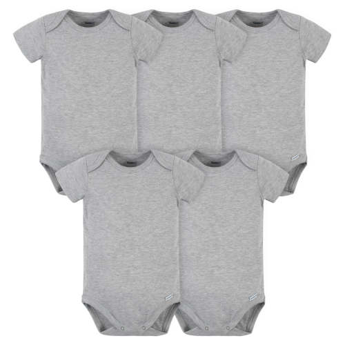 5-Pack Baby Heather Grey Premium Short Sleeve Onesies® Bodysuits – Gerber Childrenswear