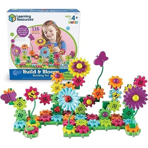 Learning Resources Gears Build & Bloom Building Set - Flower Building Set, Toddler Flower Toy, STEM Activities for Kids Ages 3-5, Garden Toys for Kids, Spring Kids Toys, Gifts for Girls 3-5