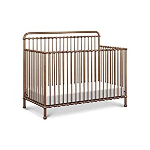 Million Dollar Baby Classic Winston 4-in-1 Convertible Metal Crib in Vintage Gold, Greenguard Gold Certified
