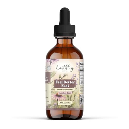 Earthley Wellness Feel Better Fast, All-Natural Relief for Minor Ailments, Supports Immune & Digestive Health, Echinacea Root, Fennel, Astragalus Root, Elder Flower and Cinnamon (1.69oz)