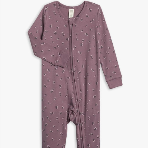 Colored Organics Baby Zip-Up Footed Sleeper with 2-Way Zipper - Newborn Organic Cotton Pajamas