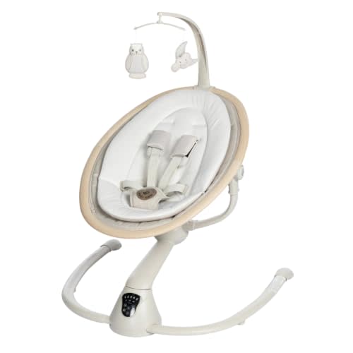 Maxi-Cosi Cassia Electric Baby Swing with Music - Classic Oat | 360-Degree Seat Rotation, 5 Swing Speeds & 12 Melodies; Motion Sensor Activation & 2 Recline Positions