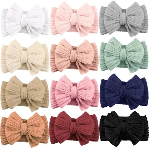 12 Pack Headbands Super Soft Stretchy Nylon Hair Bands Bows Accessories - TikTok Shop