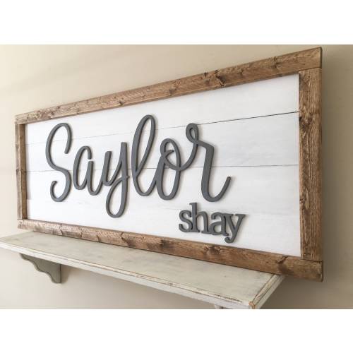 Large Custom Nursery Name Sign | Baby Name Sign | Wooden Nursery Cutout | Nursery Name Sign | Nursery Name Sign | Crib Sign | Baby Girl Sign